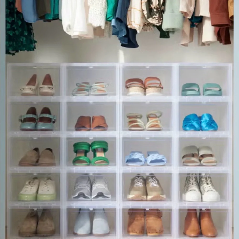 Clear Drop Front Shoe Box (Container Store)
